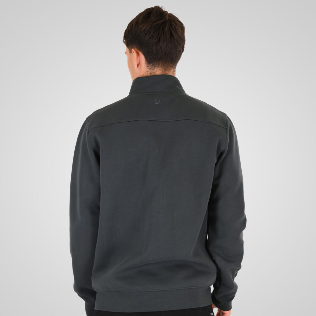 262RTOP-1123 FULL-ZIP WITH STAND-UP COLLAR AND ZIPPER POCKETS (INTERLOCK) SHADOW GREEN