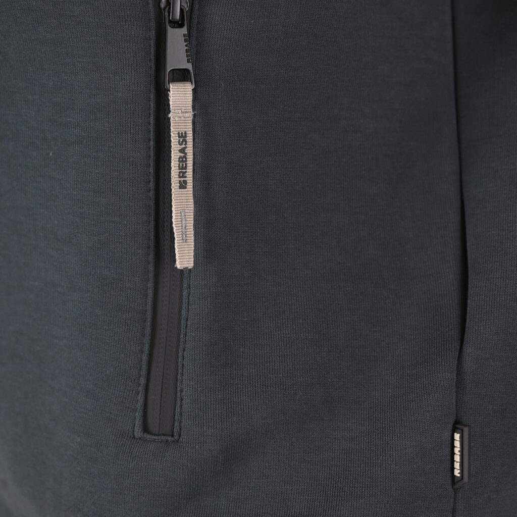 262RTOP-1123 FULL-ZIP WITH STAND-UP COLLAR AND ZIPPER POCKETS (INTERLOCK) SHADOW GREEN