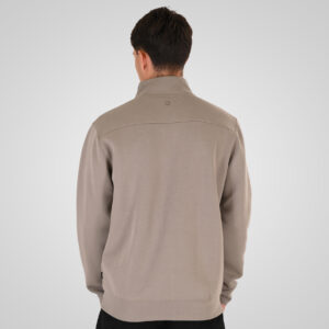 262RTOP-1123 FULL-ZIP WITH STAND-UP COLLAR AND ZIPPER POCKETS (INTERLOCK) SMOKE BEIGE - Image 4
