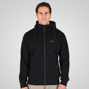 262RTOP-1124 HOODIE FULL-ZIP WITH HIGH DENSITY PRINT AND ZIPPER POCKETS (BRUSHED FLEECE) BLACK