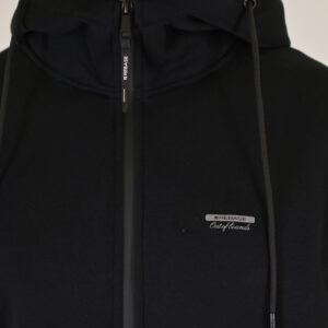 262RTOP-1124 HOODIE FULL-ZIP WITH HIGH DENSITY PRINT AND ZIPPER POCKETS (BRUSHED FLEECE) BLACK - Image 5