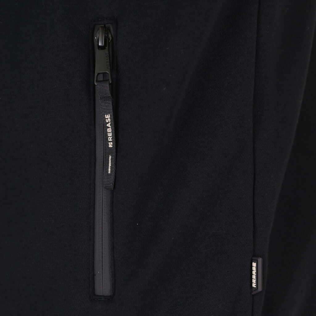 262RTOP-1124 HOODIE FULL-ZIP WITH HIGH DENSITY PRINT AND ZIPPER POCKETS (BRUSHED FLEECE) BLACK