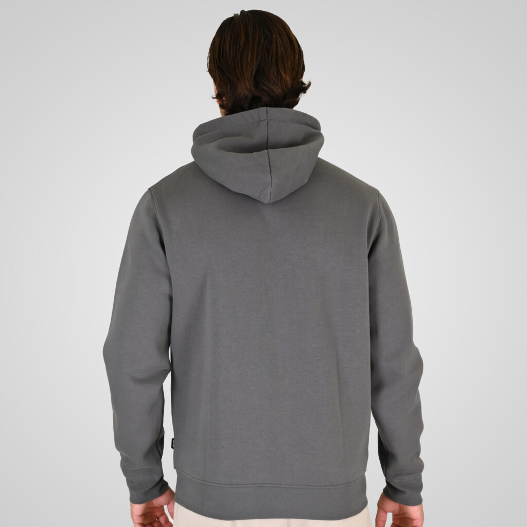 262RTOP-1124 HOODIE FULL-ZIP WITH HIGH DENSITY PRINT AND ZIPPER POCKETS (BRUSHED FLEECE) CLOUDY GREY