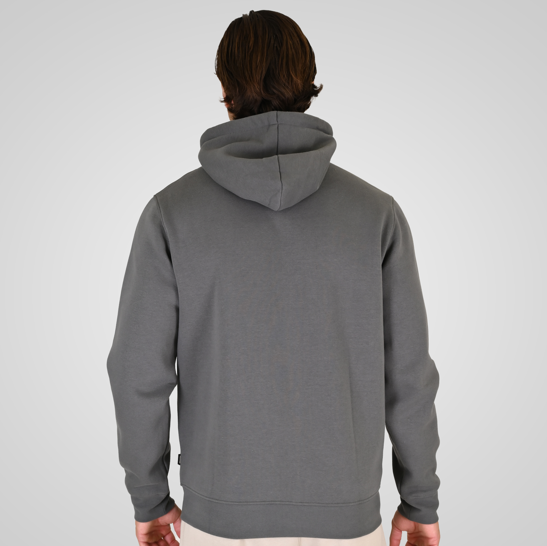 262RTOP-1124 HOODIE FULL-ZIP WITH HIGH DENSITY PRINT AND ZIPPER POCKETS (BRUSHED FLEECE) CLOUDY GREY - Image 4