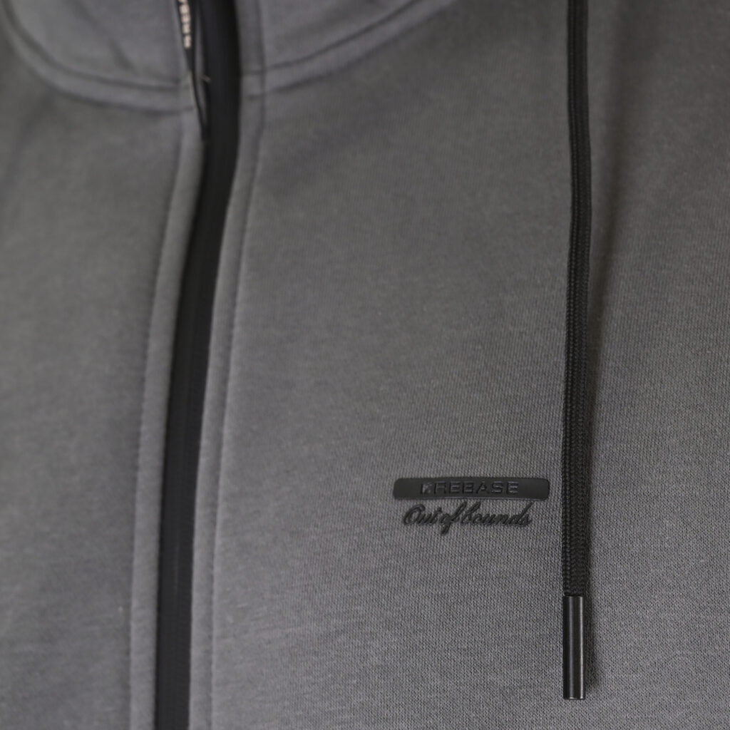 262RTOP-1124 HOODIE FULL-ZIP WITH HIGH DENSITY PRINT AND ZIPPER POCKETS (BRUSHED FLEECE) CLOUDY GREY