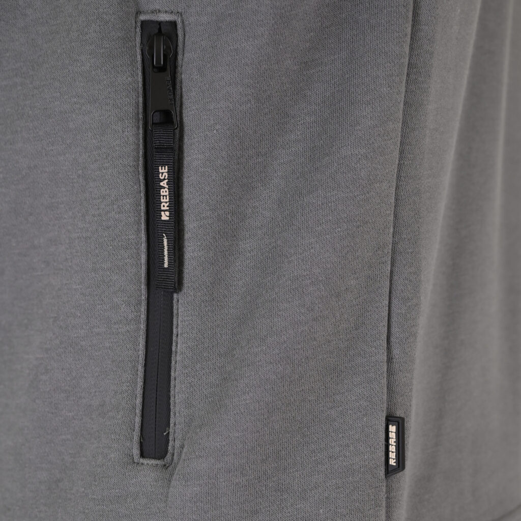 262RTOP-1124 HOODIE FULL-ZIP WITH HIGH DENSITY PRINT AND ZIPPER POCKETS (BRUSHED FLEECE) CLOUDY GREY