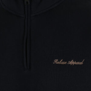 262RTOP-1128 HALF-ZIP WITH STAND-UP COLLAR AND EMBROIDERY (BRUSHED FLEECE) BLACK - Image 5