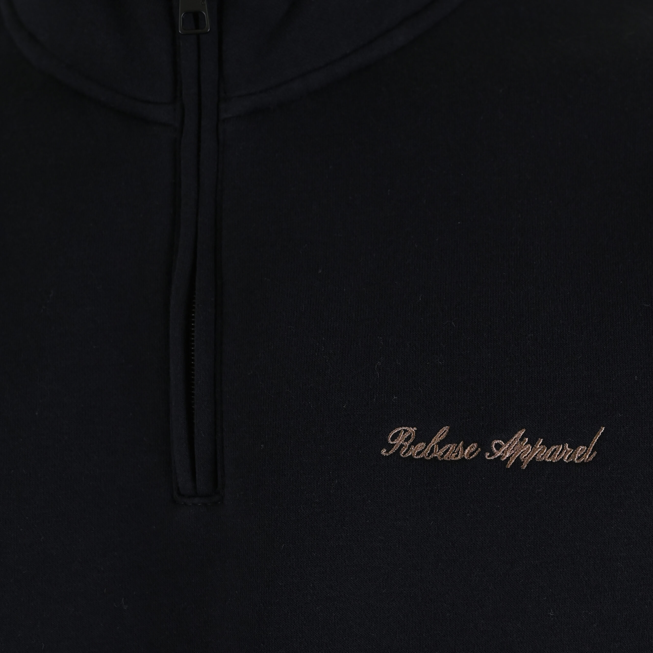 262RTOP-1128 HALF-ZIP WITH STAND-UP COLLAR AND EMBROIDERY (BRUSHED FLEECE) BLACK - Image 5