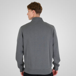 262RTOP-1128 HALF-ZIP WITH STAND-UP COLLAR AND EMBROIDERY (BRUSHED FLEECE) CLOUDY GREY - Image 4