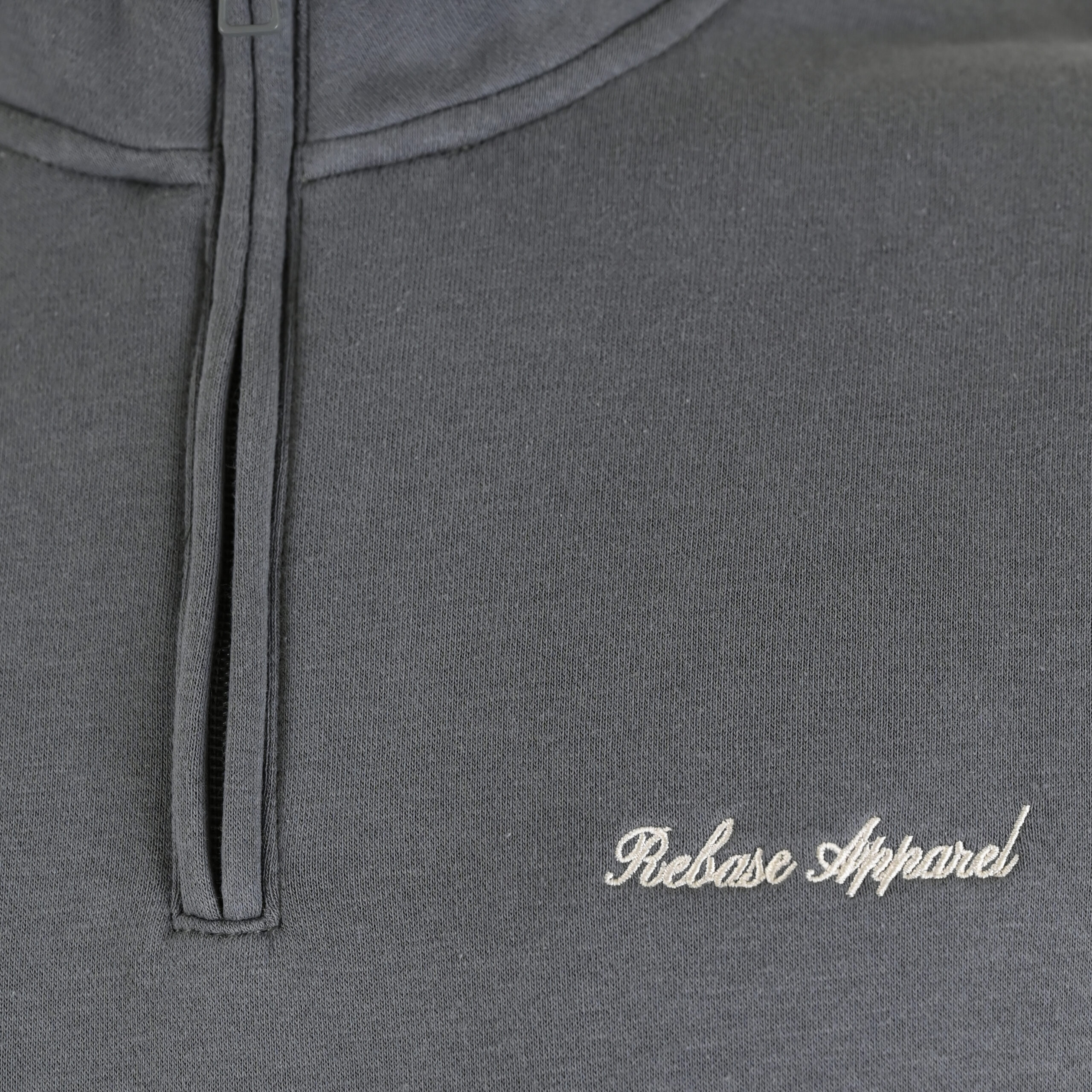 262RTOP-1128 HALF-ZIP WITH STAND-UP COLLAR AND EMBROIDERY (BRUSHED FLEECE) CLOUDY GREY - Image 5