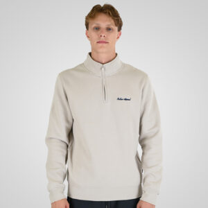 262RTOP-1128 HALF-ZIP WITH STAND-UP COLLAR AND EMBROIDERY (BRUSHED FLEECE) ICE