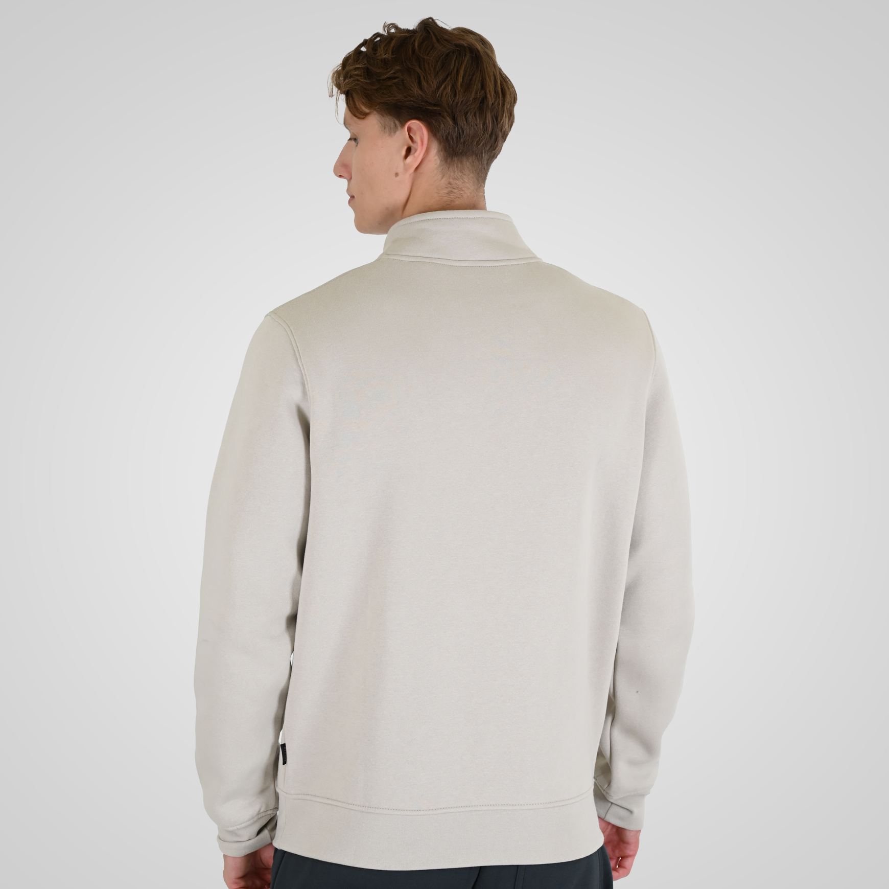 262RTOP-1128 HALF-ZIP WITH STAND-UP COLLAR AND EMBROIDERY (BRUSHED FLEECE) ICE - Image 4