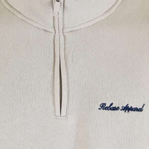 262RTOP-1128 HALF-ZIP WITH STAND-UP COLLAR AND EMBROIDERY (BRUSHED FLEECE) ICE - Image 5