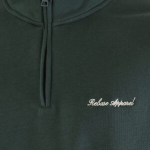 262RTOP-1128 HALF-ZIP WITH STAND-UP COLLAR AND EMBROIDERY (BRUSHED FLEECE) MOSS GREEN - Image 5