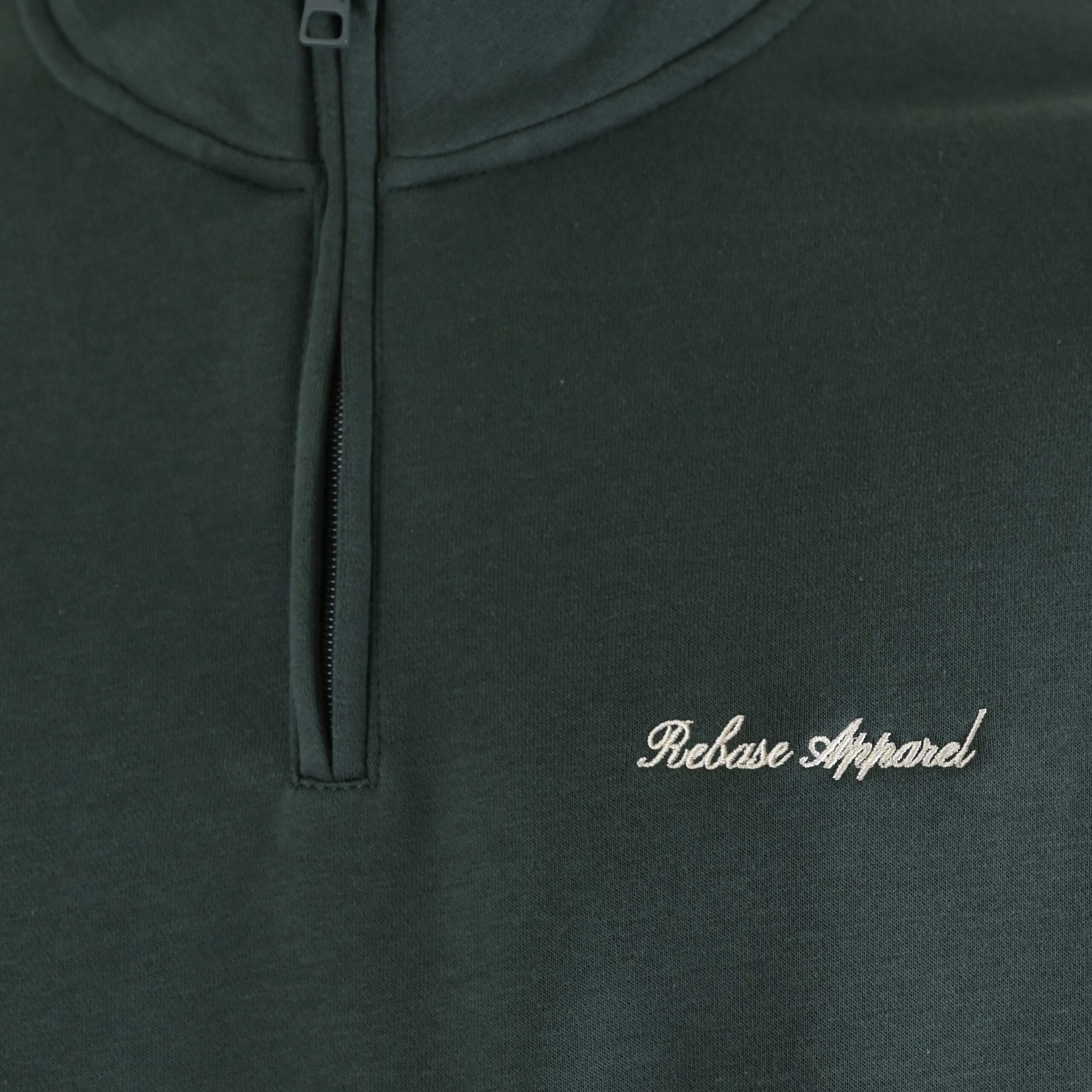 262RTOP-1128 HALF-ZIP WITH STAND-UP COLLAR AND EMBROIDERY (BRUSHED FLEECE) MOSS GREEN - Image 5