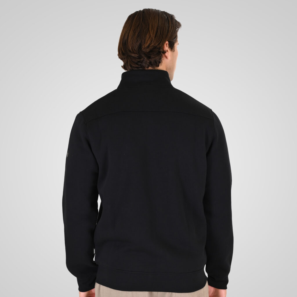 262RTOP-1172 FULL-ZIP TOP WITH STAND-UP COLLAR (BRUSHED FLEECE) BLACK