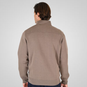 262RTOP-1172 FULL-ZIP TOP WITH STAND-UP COLLAR (BRUSHED FLEECE) TAUPE - Image 4