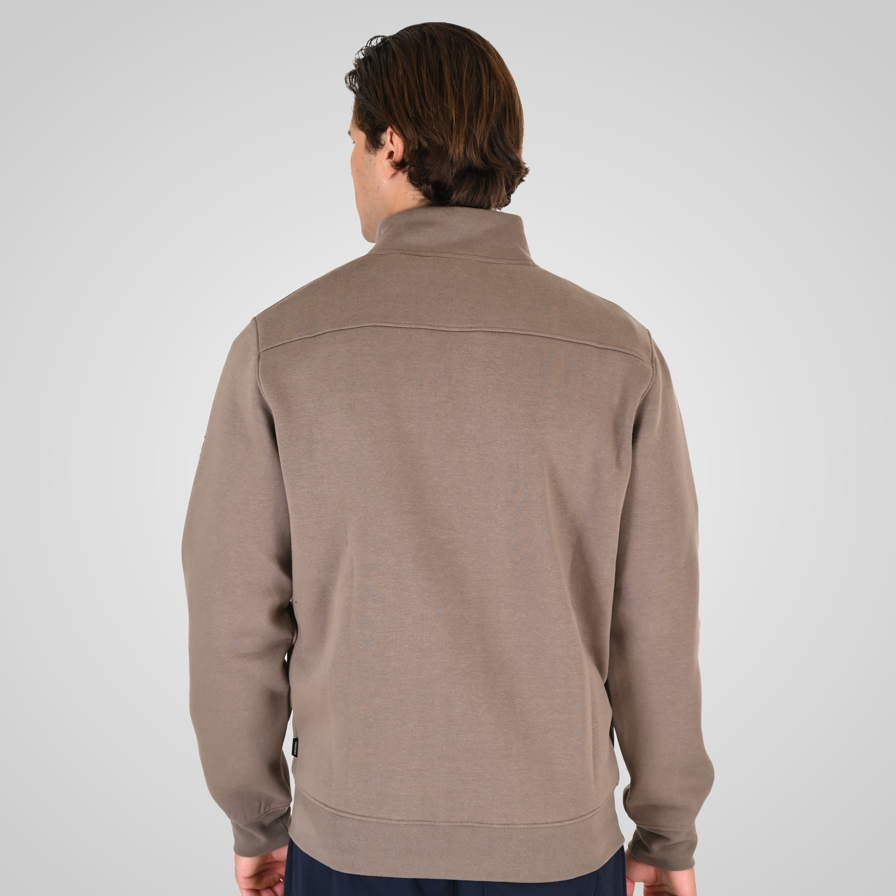 262RTOP-1172 FULL-ZIP TOP WITH STAND-UP COLLAR (BRUSHED FLEECE) TAUPE - Image 4