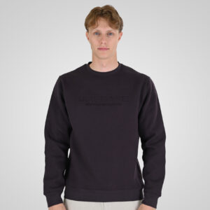 262RTOP-1173 CREWNECK TOP WITH ENGRAVED PRINT (BRUSHED FLEECE) AUBERGINE