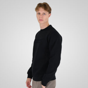 262RTOP-1173 CREWNECK TOP WITH ENGRAVED PRINT (BRUSHED FLEECE) BLACK - Image 3
