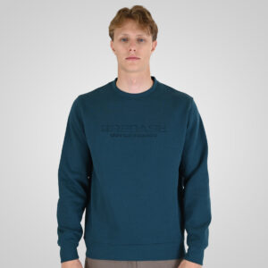 262RTOP-1173 CREWNECK TOP WITH ENGRAVED PRINT (BRUSHED FLEECE) DEEP TEAL