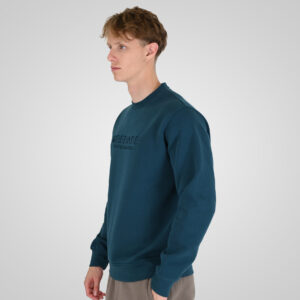 262RTOP-1173 CREWNECK TOP WITH ENGRAVED PRINT (BRUSHED FLEECE) DEEP TEAL - Image 3