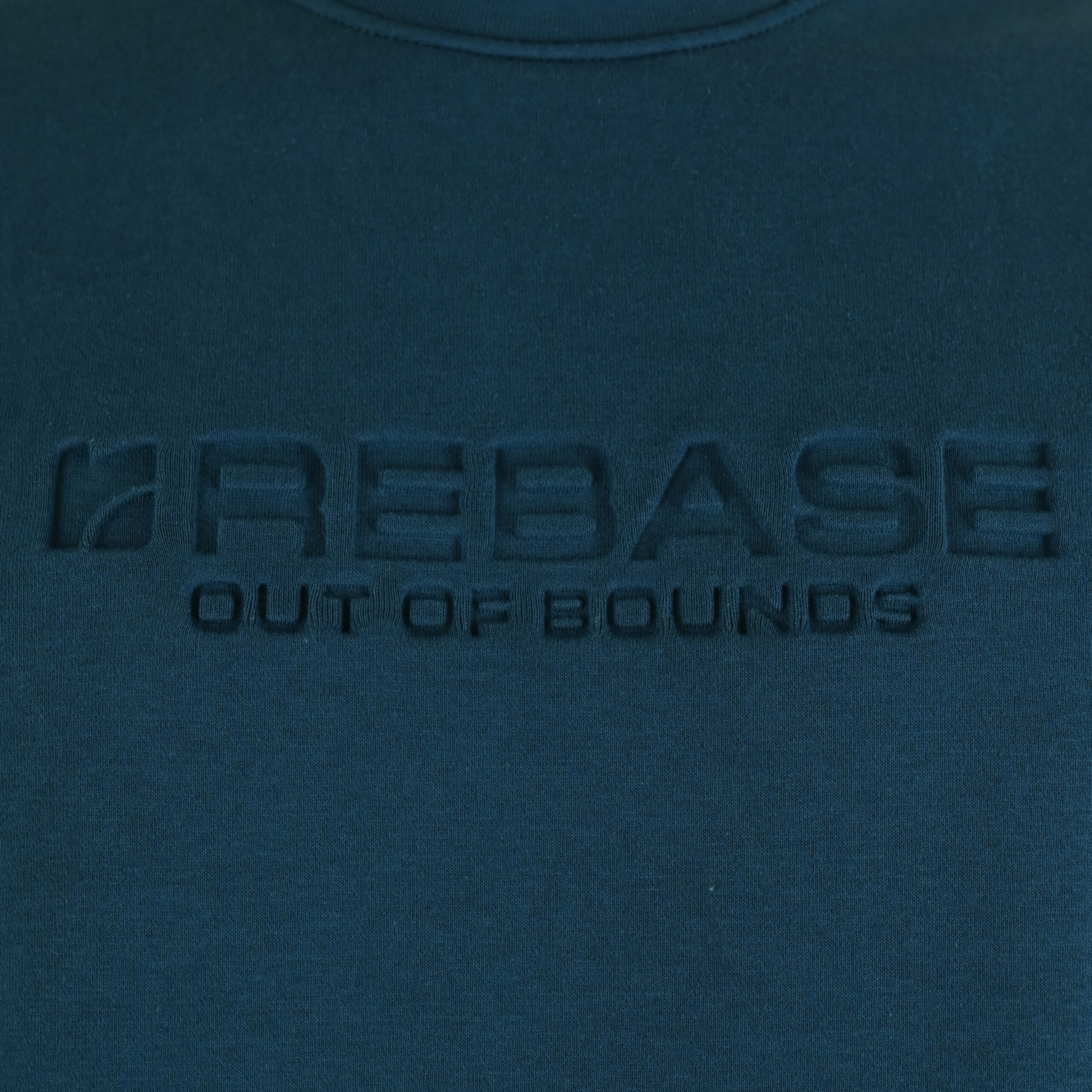 262RTOP-1173 CREWNECK TOP WITH ENGRAVED PRINT (BRUSHED FLEECE) DEEP TEAL - Image 5