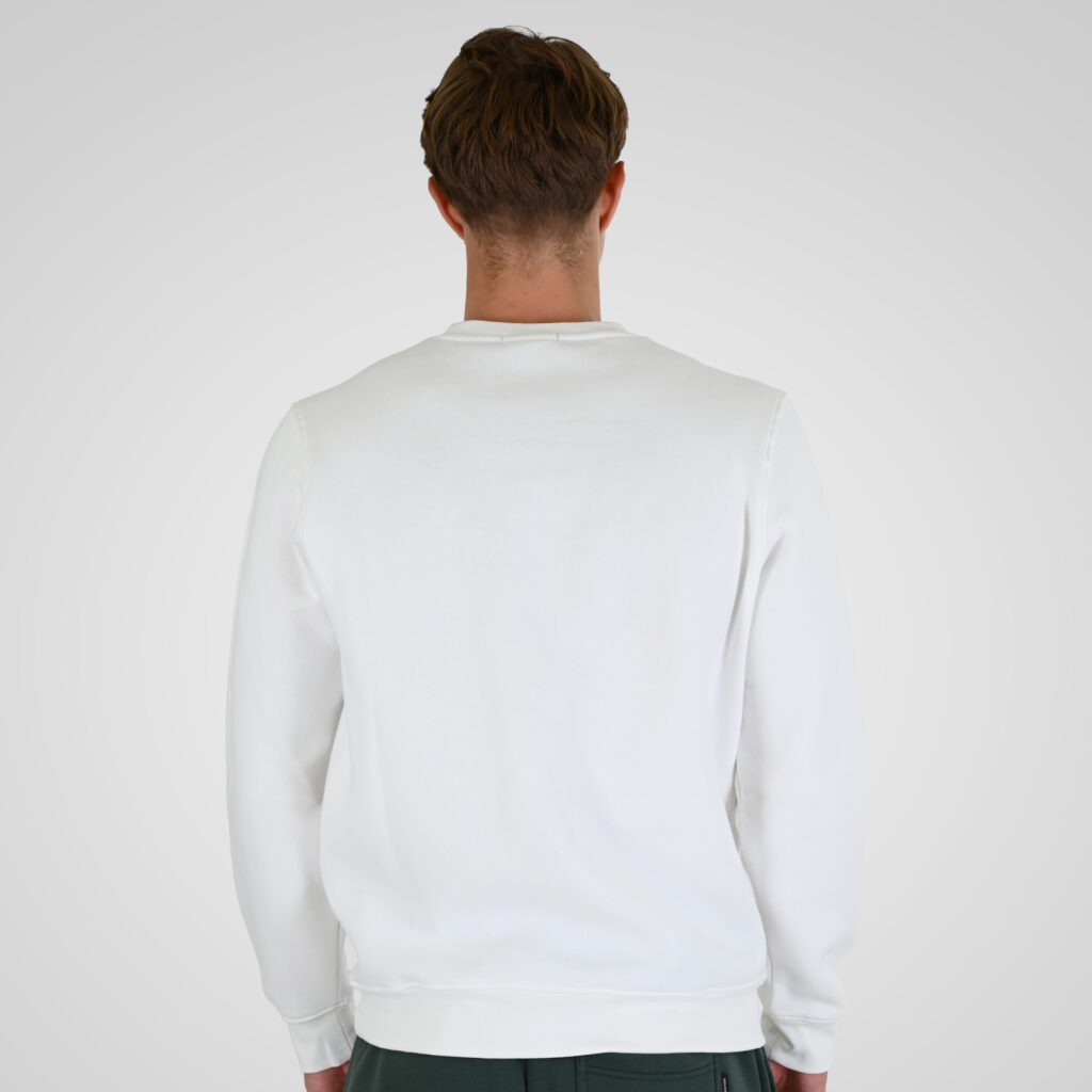 262RTOP-1173 CREWNECK TOP WITH ENGRAVED PRINT (BRUSHED FLEECE) OFF WHITE