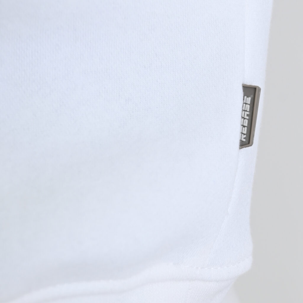 262RTOP-1173 CREWNECK TOP WITH ENGRAVED PRINT (BRUSHED FLEECE) OFF WHITE