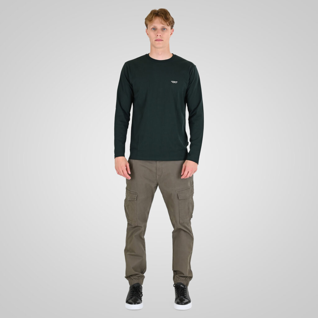 262RTS-9160 T-SHIRTS LONGSLEEVE WITH HIGH DENSITY PRINT FOREST GREEN