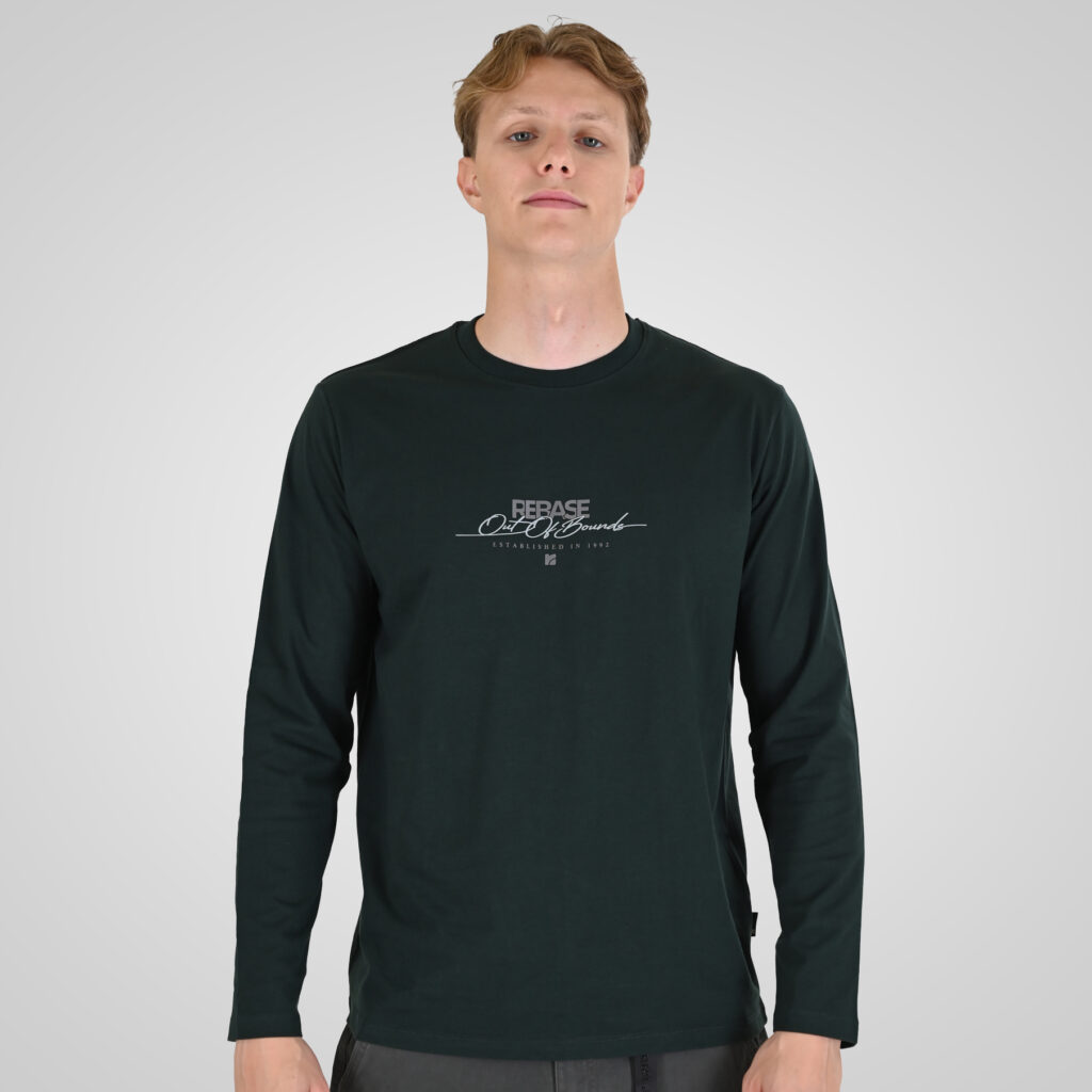 262RTS-9161 T-SHIRTS LONGSLEEVE WITH HIGH DENSITY PRINT FOREST GREEN