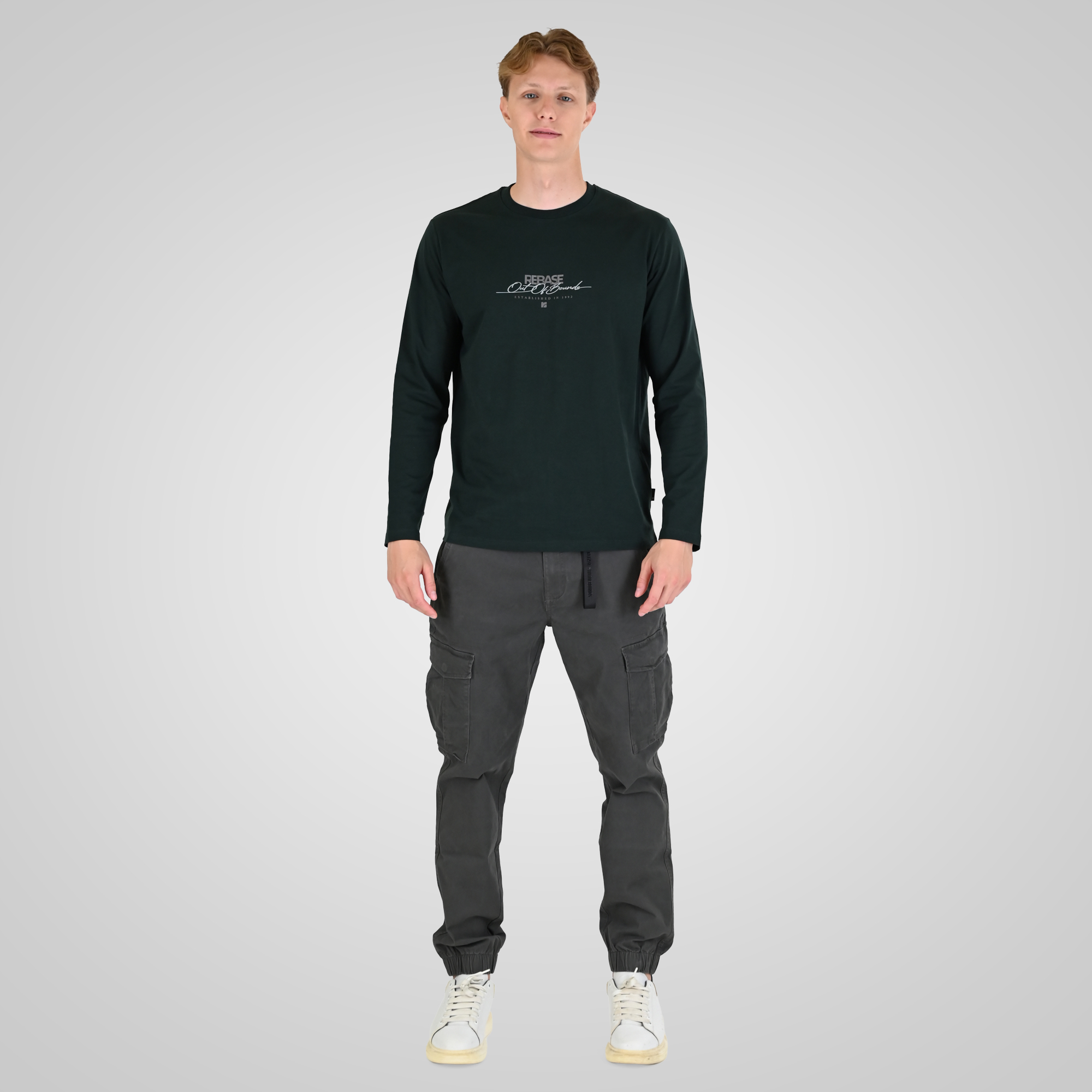 262RTS-9161 T-SHIRTS LONGSLEEVE WITH HIGH DENSITY PRINT FOREST GREEN - Image 2