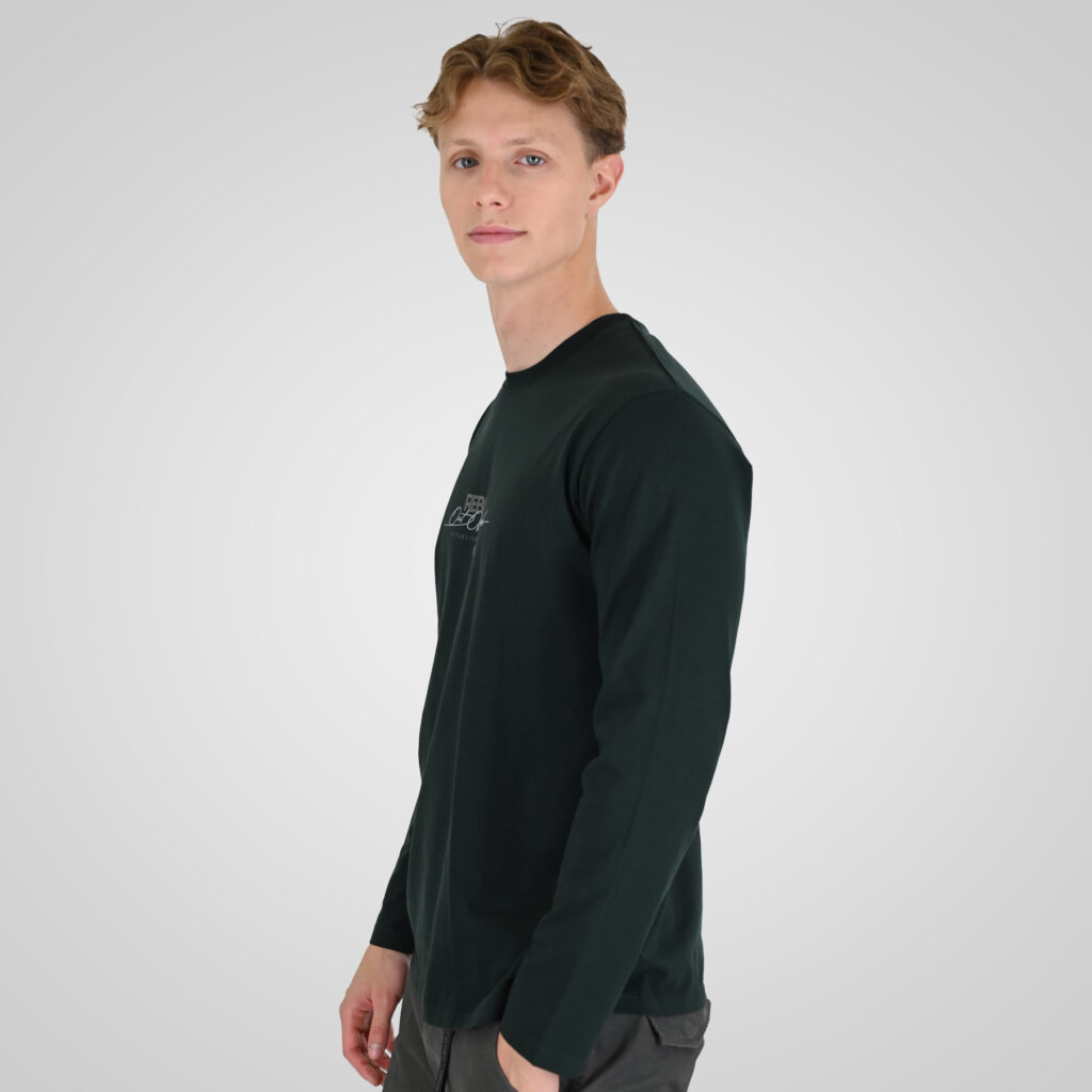 262RTS-9161 T-SHIRTS LONGSLEEVE WITH HIGH DENSITY PRINT FOREST GREEN