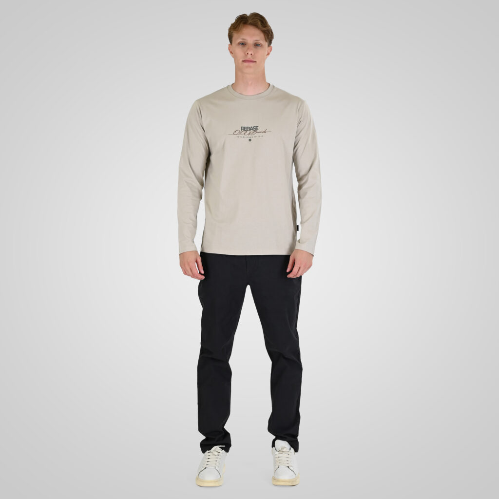 262RTS-9161 T-SHIRTS LONGSLEEVE WITH HIGH DENSITY PRINT LT ASH