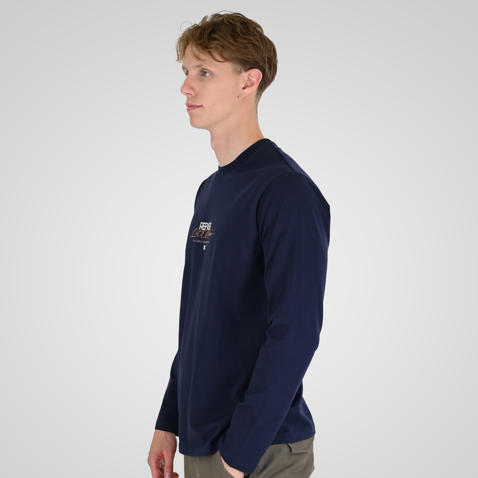 262RTS-9161 T-SHIRTS LONGSLEEVE WITH HIGH DENSITY PRINT NAVY - Image 3
