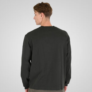 262RTS-9162 T-SHIRTS LONGSLEEVE WITH DENSE EMBROIDERY AND RIB ON CUFFS (HEAVY JERSEY) (RELAXED FIT) ANTHRACITE - Image 4