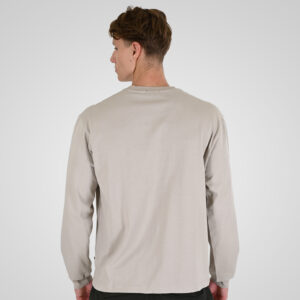 262RTS-9162 T-SHIRTS LONGSLEEVE WITH DENSE EMBROIDERY AND RIB ON CUFFS (HEAVY JERSEY) (RELAXED FIT) ICE GREY - Image 4