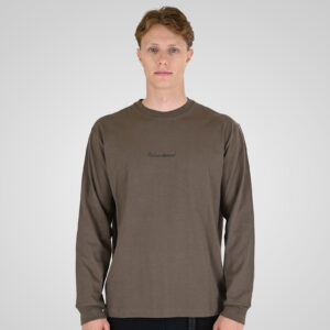 262RTS-9162 T-SHIRTS LONGSLEEVE WITH DENSE EMBROIDERY AND RIB ON CUFFS (HEAVY JERSEY) (RELAXED FIT) TAUPE