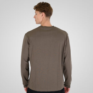 262RTS-9162 T-SHIRTS LONGSLEEVE WITH DENSE EMBROIDERY AND RIB ON CUFFS (HEAVY JERSEY) (RELAXED FIT) TAUPE - Image 4