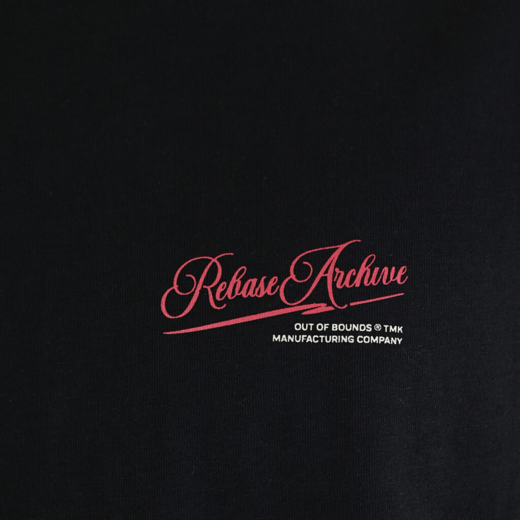 262RTS-9163 T-SHIRTS LONGSLEEVE FRONT - BACK PRINTED WITH DOUBLE PRESSED PRINT AND RIB ON CUFFS (HEAVY JERSEY) (RELAXED FIT) BLACK