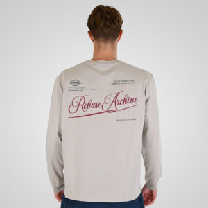 262RTS-9163 T-SHIRTS LONGSLEEVE FRONT - BACK PRINTED WITH DOUBLE PRESSED PRINT AND RIB ON CUFFS (HEAVY JERSEY) (RELAXED FIT) ICE GREY - Image 4