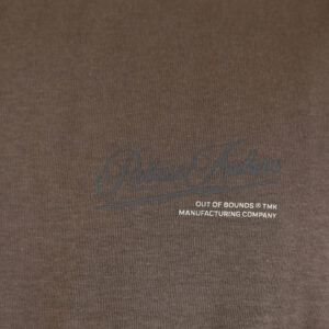262RTS-9163 T-SHIRTS LONGSLEEVE FRONT - BACK PRINTED WITH DOUBLE PRESSED PRINT AND RIB ON CUFFS (HEAVY JERSEY) (RELAXED FIT) TAUPE - Image 5