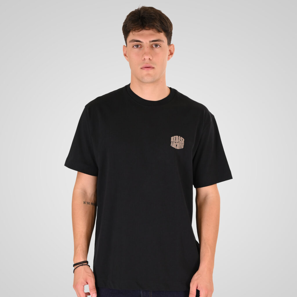 262RTS-9164 T-SHIRTS WITH PUFF PRINT (HEAVY JERSEY) (RELAXED FIT) BLACK