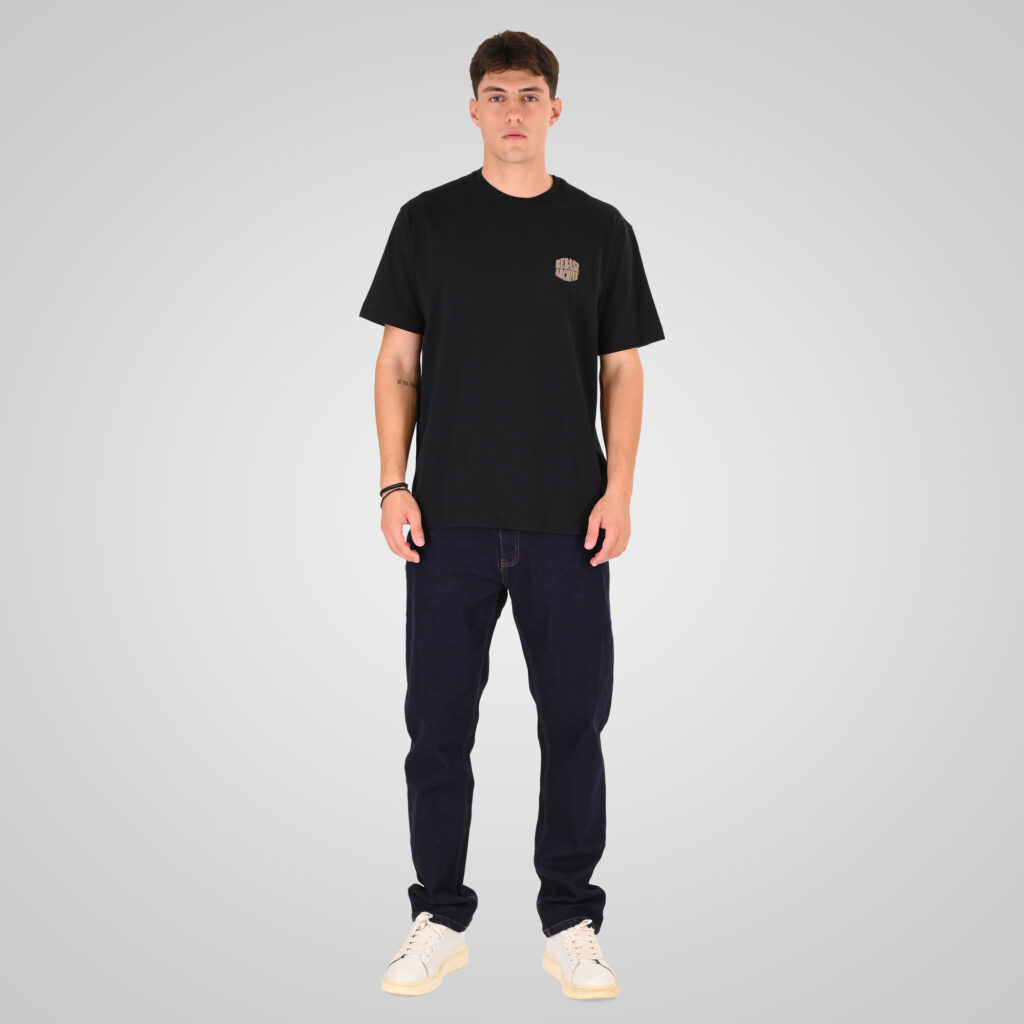 262RTS-9164 T-SHIRTS WITH PUFF PRINT (HEAVY JERSEY) (RELAXED FIT) BLACK
