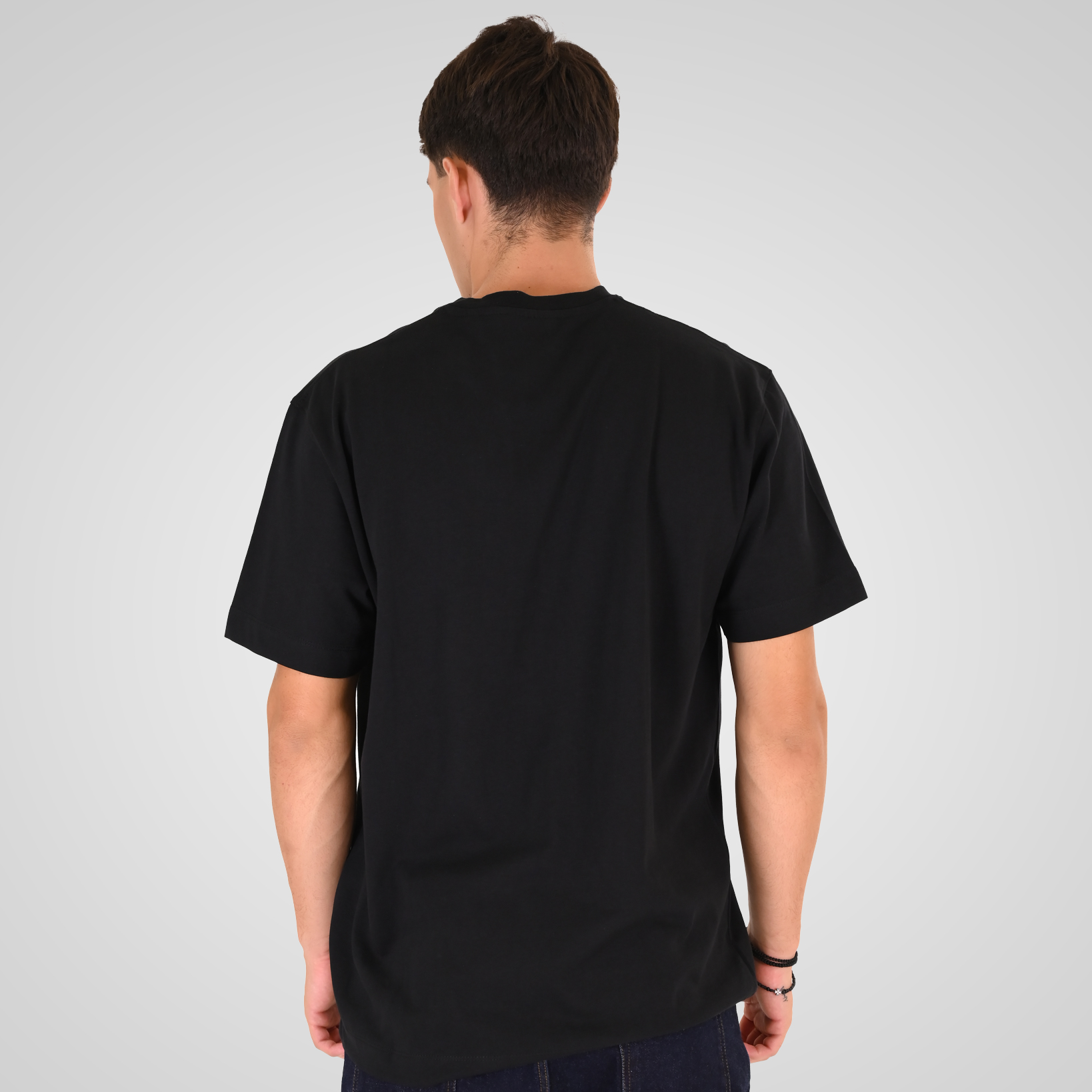 262RTS-9164 T-SHIRTS WITH PUFF PRINT (HEAVY JERSEY) (RELAXED FIT) BLACK - Image 4