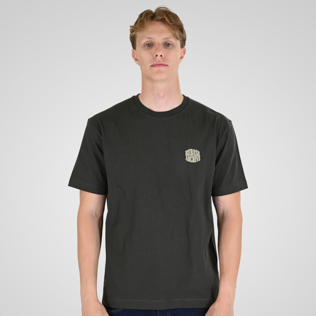 262RTS-9164 T-SHIRTS WITH PUFF PRINT (HEAVY JERSEY) (RELAXED FIT) DK KHAKI