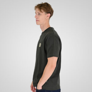 262RTS-9164 T-SHIRTS WITH PUFF PRINT (HEAVY JERSEY) (RELAXED FIT) DK KHAKI - Image 3