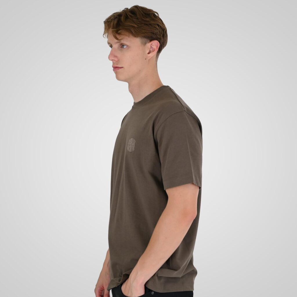 262RTS-9164 T-SHIRTS WITH PUFF PRINT (HEAVY JERSEY) (RELAXED FIT) TAUPE
