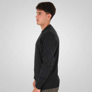 262RKNIT-8050 KNITS CREWNECK WITH DENSE EMBROIDERY FOREST GREEN MELANGE - Image 3