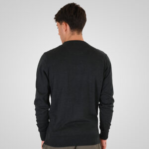 262RKNIT-8050 KNITS CREWNECK WITH DENSE EMBROIDERY FOREST GREEN MELANGE - Image 4